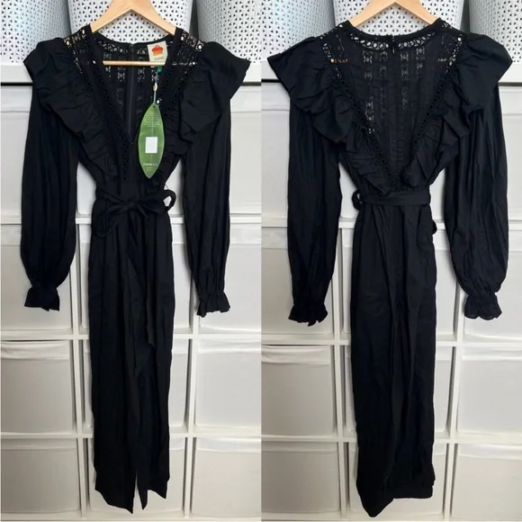 Farm Rio Lace Ruffle Jumpsuit - Picture 2 of 14